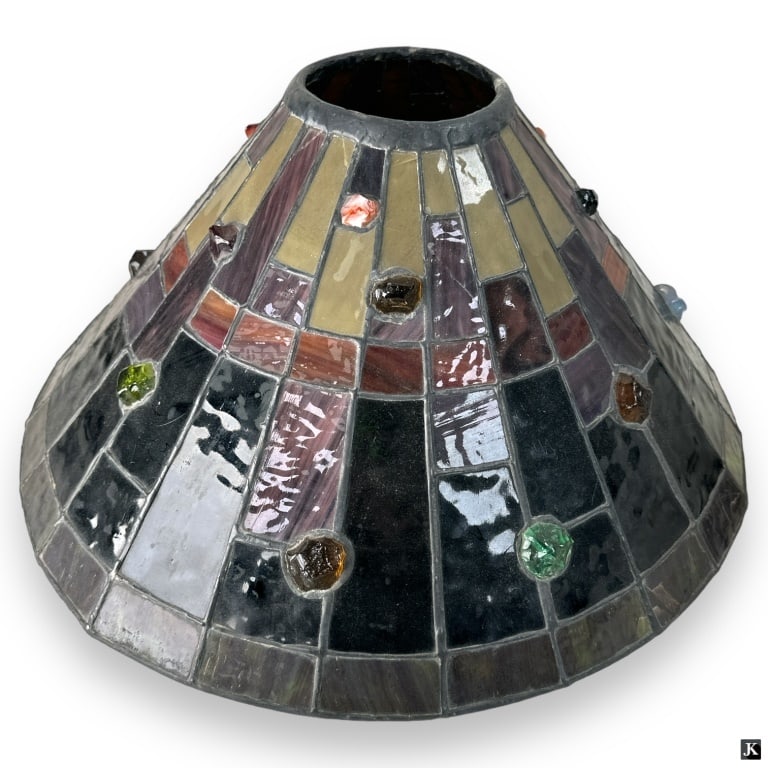 Vintage Tiffany Style Leaded Glass Lamp Shade (1 of 2)
