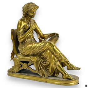 after: E. Laurent, Gilt Bronze Sculpture "Maiden"