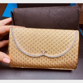 BOUCHERON PARIS 18K Yellow Gold Clutch Purse