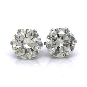 Art Deco Platinum 5.60 Ct. Diamond Stud Earrings