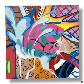 CRASH (JOHN MATOS) ACRYLIC & SPRAY PAINT ON CANVAS