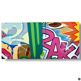 CRASH (JOHN MATOS) ACRYLIC & SPRAY PAINT ON CANVAS