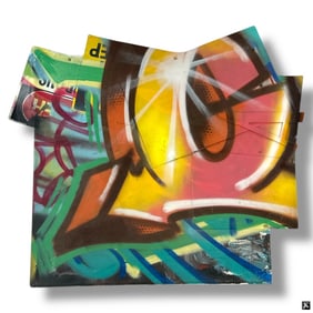 CRASH (JOHN MATOS) ACRYLIC & SPRAY PAINT ON CANVAS