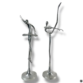 Modern Gilt Metal Ballerina 3D Sculpture