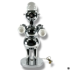 Mid Century Italian Chrome Robot Lamp by Torino De