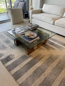 Paul Evans Directional Wood & Brass Coffee Table