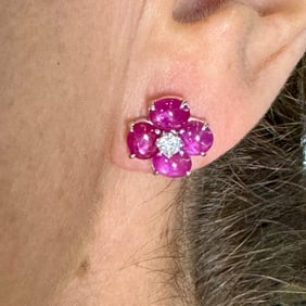 1960’s Ruby & Diamond Earrings