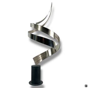 Curtis Jere Metal Sculpture Swirl Statue