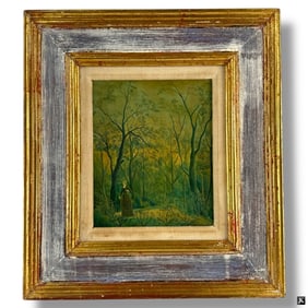 Print on canvas, lovely Blue and gilt frame