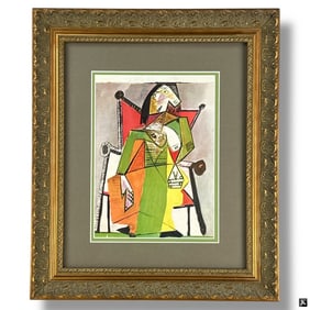 Picasso Offset Lithograph "Woman in Armchair"