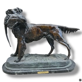 Seller With Pheasant Bronze By Moigniez