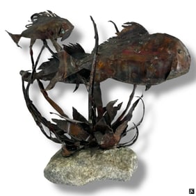 MCM Brutalist Metal "Fish" Sculpture