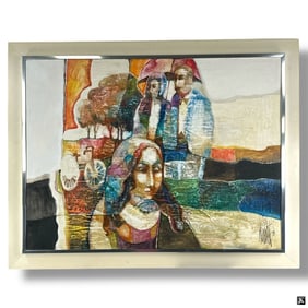 Meredith Miller Oil/Board "Figures in Landscape"