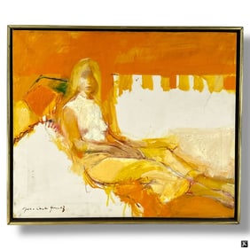 Juan Carlos Gomez Oil on Canvas "Girl in Repose"