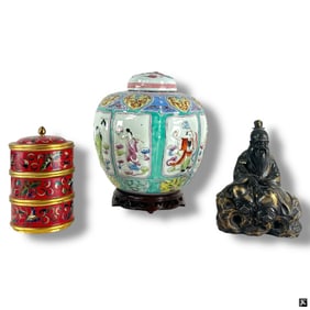 3 Piece Group of Chinese Decorative Items