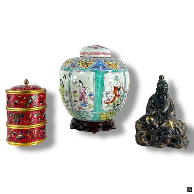 3 Piece Group of Chinese Decorative Items (1 of 7)