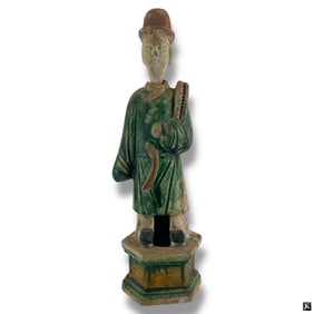Antique Chinese Sancai Pottery Figure of a Man