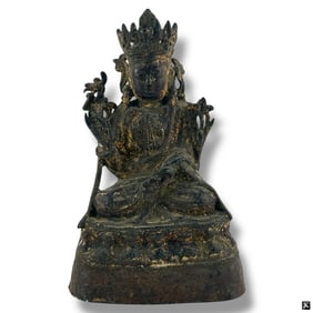 Small Vintage Gilt Metal Thai Buddha Figure