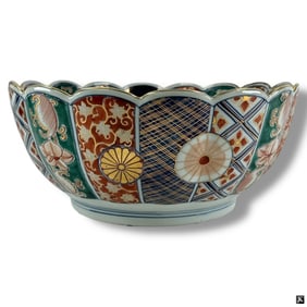 Large Japanese Imari Arita Ware Porcelain Bowl