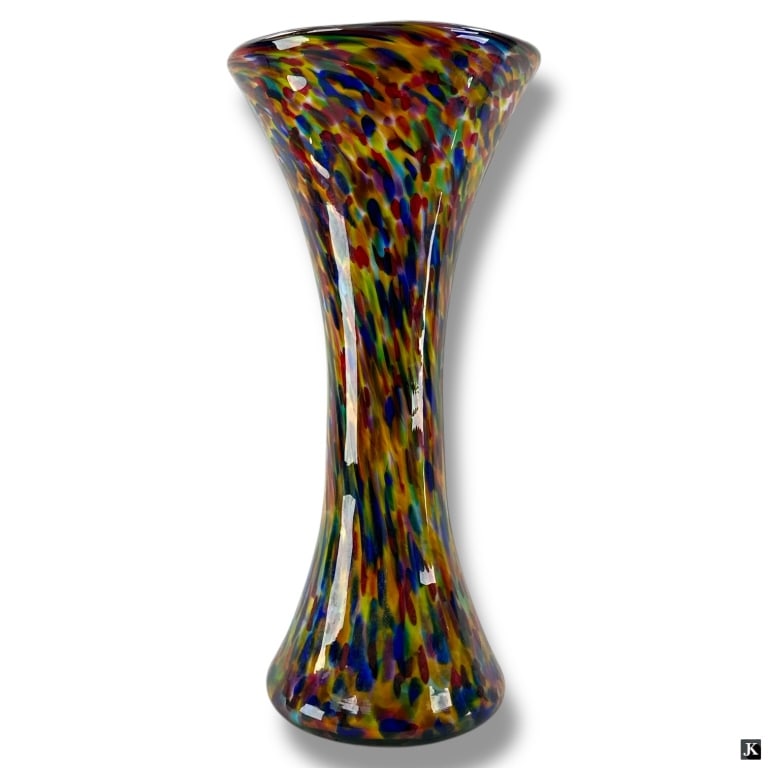 Czech Large Spatter Art Glass Vase (1 of 4)