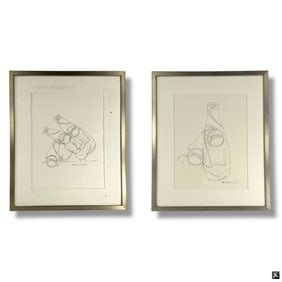 after: Andy Warhol Two Pencil Drawings "Perrier"