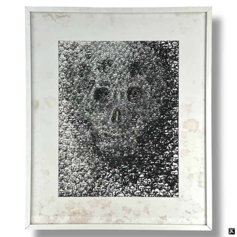 Yuri Fujiwara Ink Drawing "Skull" (1 of 4)