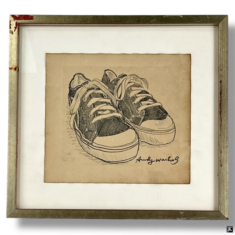 after: Andy Warhol Pencil Sketch "Sneakers" (1 of 4)