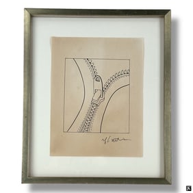 After Roy Lichtenstein Ink Drawing "Zipper"