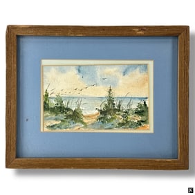 Vernon Rollins Watercolor "Beachscape"
