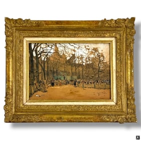 Francis Garat Watercolor "Paris Scene"