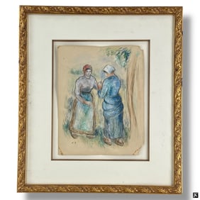 Camille Pissarro Aquarelle Peasant Women