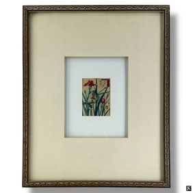 Kitao Shigemasa Woodblock Print "Birds & Iris"