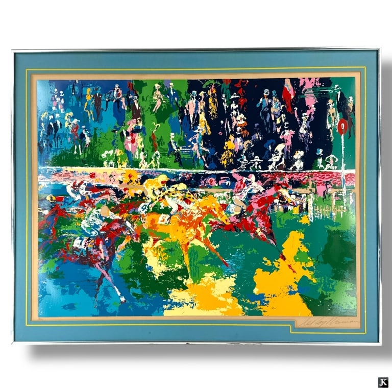 Leroy Neiman "Ascot Finish": Leroy Neiman "Ascot Finish" Signed. Numbered. Total Framed Measures 32 inches high x 40 inches wide. LA/B13/SH:16A