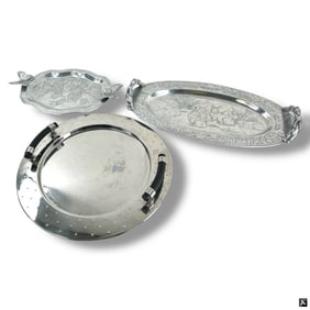 Two Arthur Court Platters, 1 Alessi Platter
