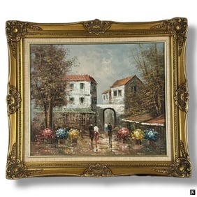 Mid Century Italian School European Street Scene