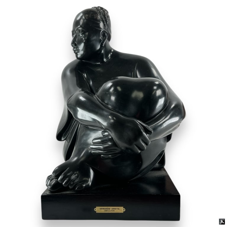 Armando Amaya Marble Sculpture "Seated Woman" (1 of 5)