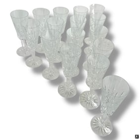 (16) Sixteen Waterford Champagne glasses