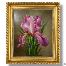 Contemporary Still Life Oil on Canvas "Iris"
