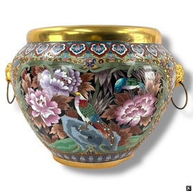 Chinese Cloisonne & Gilt Jardiniere
