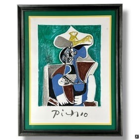 after Picasso "Buste au Chapeau Jaune et Gris"