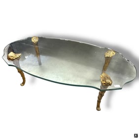 Maison Charles Gilt Bronze & Glass Coffee Table