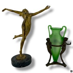 Two Antique Figural Table Top Items.