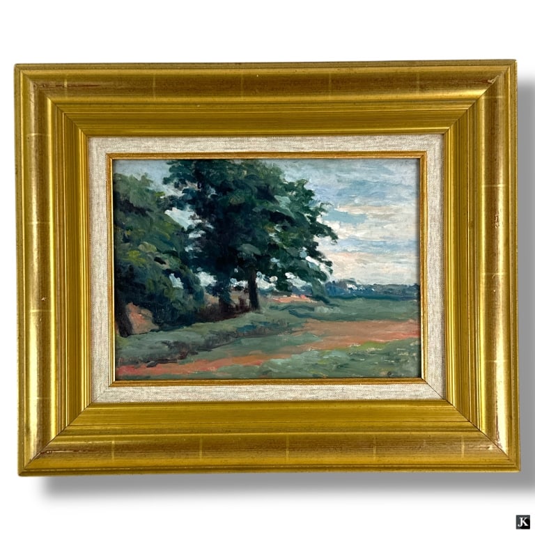 Maximilien Luce Oil on board "Paysage": Maximilien Luce, French (1858 - 1941) Oil on board "Paysage". Signed lower right. Good condition. Measures 9-1/2" x 13", frame measures 16-1/2" x 20". LA/B13/SH:14B