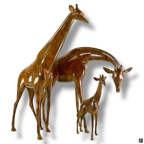 Loet Vanderveen Bronze "Giraffe Family"