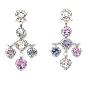 15.00 Ct. Sapphire and Diamond Chandelier Earrings