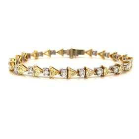 18K Yellow Gold & Platinum Fancy Yellow Diamond Br