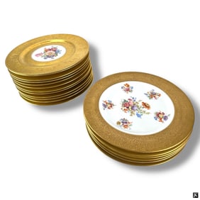 18 GOLD ENCRUSTED PLATES