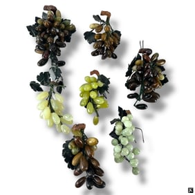 7 Vintage Stone Grape Clusters
