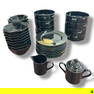 37 Pcs Fitz & Floyd, Mikasa Black China