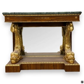 Antique Italian Parcel Gilt Wooden Console Table